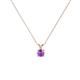 1 - Jassiel 3.00 mm Round Amethyst Double Bail Solitaire Pendant Necklace 