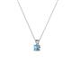 2 - Jassiel 3.00 mm Round Blue Topaz Double Bail Solitaire Pendant Necklace 
