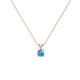 1 - Jassiel 3.00 mm Round Blue Topaz Double Bail Solitaire Pendant Necklace 