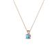 2 - Jassiel 3.00 mm Round Blue Topaz Double Bail Solitaire Pendant Necklace 