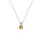 2 - Jassiel 3.00 mm Round Citrine Double Bail Solitaire Pendant Necklace 
