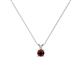 1 - Jassiel 3.00 mm Round Red Garnet Double Bail Solitaire Pendant Necklace 