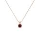 1 - Jassiel 3.00 mm Round Red Garnet Double Bail Solitaire Pendant Necklace 