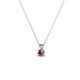 2 - Jassiel 3.00 mm Round Rhodolite Garnet Double Bail Solitaire Pendant Necklace 