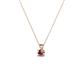 2 - Jassiel 3.00 mm Round Rhodolite Garnet Double Bail Solitaire Pendant Necklace 