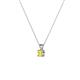 2 - Jassiel 3.00 mm Round Yellow Sapphire Double Bail Solitaire Pendant Necklace 