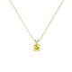 1 - Jassiel 3.00 mm Round Yellow Sapphire Double Bail Solitaire Pendant Necklace 