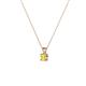 2 - Jassiel 3.00 mm Round Yellow Sapphire Double Bail Solitaire Pendant Necklace 