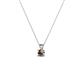 2 - Jassiel 3.00 mm Round Smoky Quartz Double Bail Solitaire Pendant Necklace 