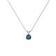 1 - Jassiel 3.00 mm Round Blue Diamond Double Bail Solitaire Pendant Necklace 