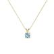 1 - Jassiel 3.50 mm Round Aquamarine Double Bail Solitaire Pendant Necklace 
