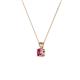 2 - Jassiel 3.50 mm Round Pink Tourmaline Double Bail Solitaire Pendant Necklace 