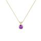 1 - Jassiel 3.50 mm Round Amethyst Double Bail Solitaire Pendant Necklace 