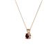 2 - Jassiel 3.50 mm Round Red Garnet Double Bail Solitaire Pendant Necklace 