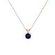 1 - Jassiel 4.00 mm Round Blue Sapphire Double Bail Solitaire Pendant Necklace 