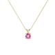 1 - Jassiel 4.00 mm Round Pink Sapphire Double Bail Solitaire Pendant Necklace 