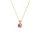 2 - Jassiel 4.00 mm Round Pink Sapphire Double Bail Solitaire Pendant Necklace 