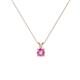 1 - Jassiel 4.00 mm Round Pink Sapphire Double Bail Solitaire Pendant Necklace 