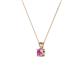 2 - Jassiel 4.00 mm Round Pink Sapphire Double Bail Solitaire Pendant Necklace 