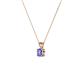 2 - Jassiel 4.00 mm Round Tanzanite Double Bail Solitaire Pendant Necklace 