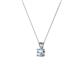 2 - Jassiel 4.00 mm Round Aquamarine Double Bail Solitaire Pendant Necklace 
