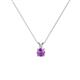 1 - Jassiel 4.00 mm Round Amethyst Double Bail Solitaire Pendant Necklace 