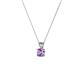 2 - Jassiel 4.00 mm Round Amethyst Double Bail Solitaire Pendant Necklace 