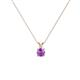 1 - Jassiel 4.00 mm Round Amethyst Double Bail Solitaire Pendant Necklace 