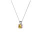 2 - Jassiel 4.00 mm Round Citrine Double Bail Solitaire Pendant Necklace 