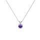 1 - Jassiel 4.00 mm Round Iolite Double Bail Solitaire Pendant Necklace 