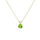 1 - Jassiel 4.00 mm Round Peridot Double Bail Solitaire Pendant Necklace 
