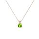 1 - Jassiel 4.00 mm Round Peridot Double Bail Solitaire Pendant Necklace 