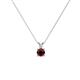 1 - Jassiel 4.00 mm Round Red Garnet Double Bail Solitaire Pendant Necklace 
