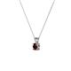 2 - Jassiel 4.00 mm Round Red Garnet Double Bail Solitaire Pendant Necklace 