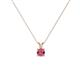 1 - Jassiel 4.00 mm Round Rhodolite Garnet Double Bail Solitaire Pendant Necklace 