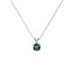 1 - Jassiel 4.00 mm Round Blue Diamond Double Bail Solitaire Pendant Necklace 