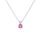 1 - Jassiel 4.50 mm Round Pink Sapphire Double Bail Solitaire Pendant Necklace 