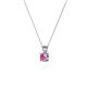 2 - Jassiel 4.50 mm Round Pink Sapphire Double Bail Solitaire Pendant Necklace 