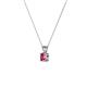 2 - Jassiel 4.50 mm Round Pink Tourmaline Double Bail Solitaire Pendant Necklace 