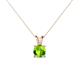 1 - Jassiel 5.50 mm Round Peridot Double Bail Solitaire Pendant Necklace 