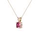 2 - Jassiel 5.50 mm Round Pink Tourmaline Double Bail Solitaire Pendant Necklace 