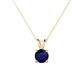 1 - Jassiel 6.00 mm Round Blue Sapphire Double Bail Solitaire Pendant Necklace 