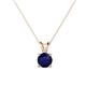1 - Jassiel 6.00 mm Round Blue Sapphire Double Bail Solitaire Pendant Necklace 