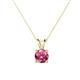 1 - Jassiel 6.50 mm Round Pink Tourmaline Double Bail Solitaire Pendant Necklace 