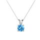 1 - Jassiel 6.50 mm Round Blue Topaz Double Bail Solitaire Pendant Necklace 