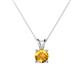 1 - Jassiel 6.50 mm Round Citrine Double Bail Solitaire Pendant Necklace 