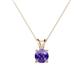 1 - Jassiel 6.50 mm Round Iolite Double Bail Solitaire Pendant Necklace 