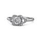 1 - Kyra Signature 1.25 ctw IGI Certified Round Lab Grown Diamond (VS1/F) and Natural Diamond Engagement Ring 