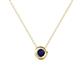 1 - Arela 3.40 mm Round Blue Sapphire Donut Bezel Solitaire Pendant Necklace 