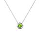 1 - Arela 3.40 mm Round Peridot Donut Bezel Solitaire Pendant Necklace 